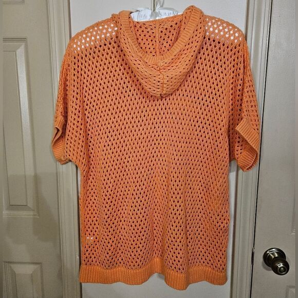 #067 CJ Banks Orange Breezy Hoodie Size: 3X - Picture 4 of 4